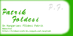 patrik foldesi business card
