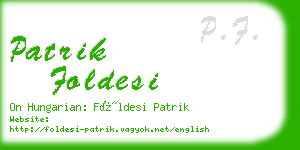 patrik foldesi business card